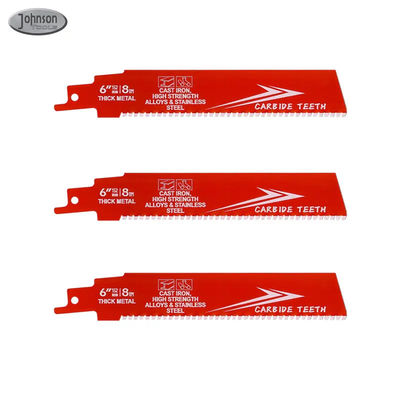 6 ইঞ্চি বি-মেটাল ই এম ইন্ডাস্ট্রিয়াল জন্য বিপরীতমুখী সেগ ব্লেড ইন্ডাস্ট্রিয়াল কাস্ট আয়রন খাদ স্টীল Sawzall ব্লেড কার্বাইড